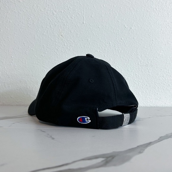 Champion Unisex Adult Ameritage Dad Hat Script Logo Black Adjustable Cap - Picture 5 of 5